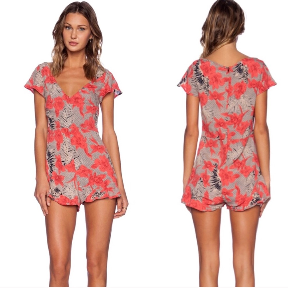 [for love and lemons] mai thai red orchid romper